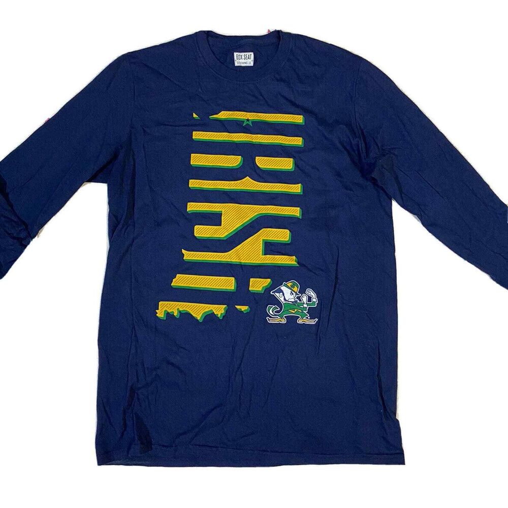 Notre Dame Fighting‎ Irish Blue Long Sleeve T-Shirt Men's Medium